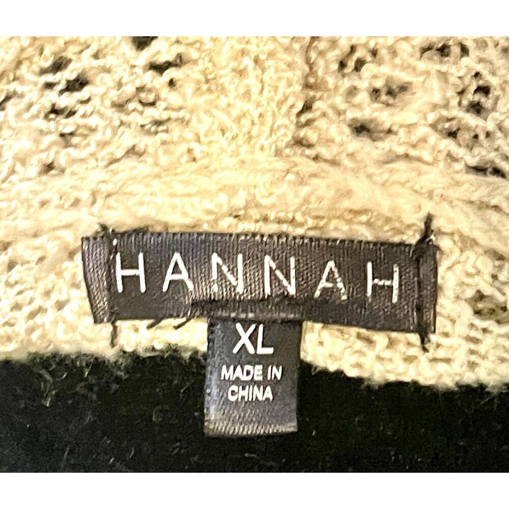 Women's Open Front Lace Cardigan Beige Size XL Crochet Boho Retro Hannah - Picture 7 of 16